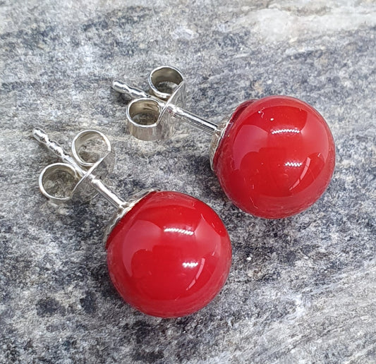 Boucles d'oreille SUZIE puce rouge