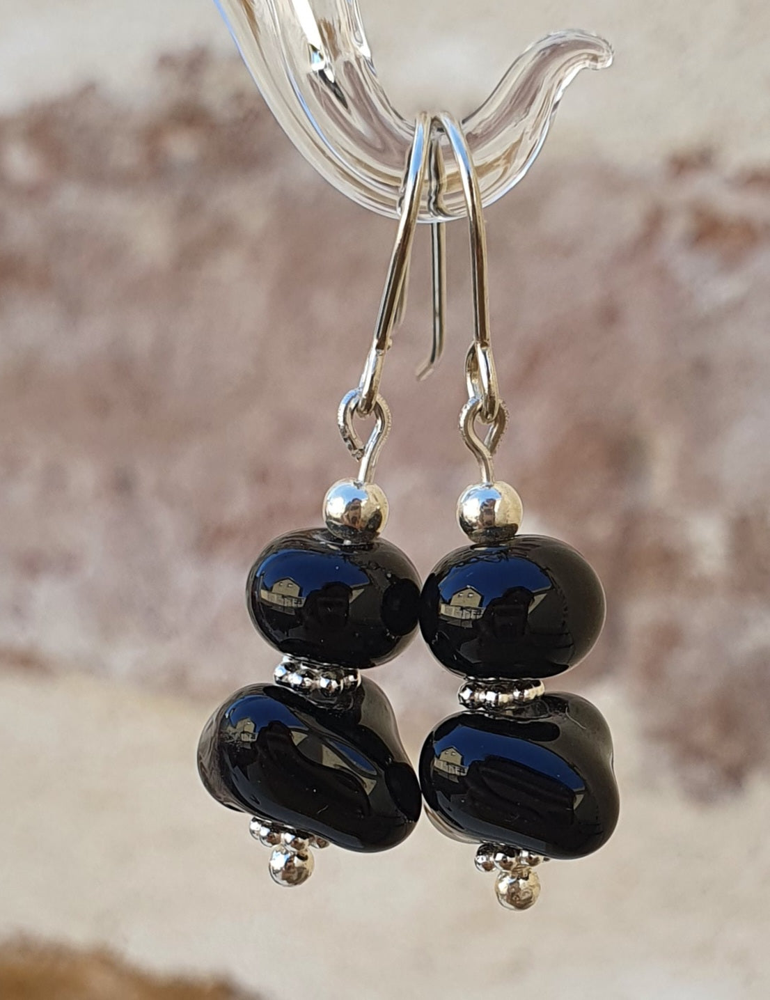 Boucles d'oreille CHARLOTTE noir