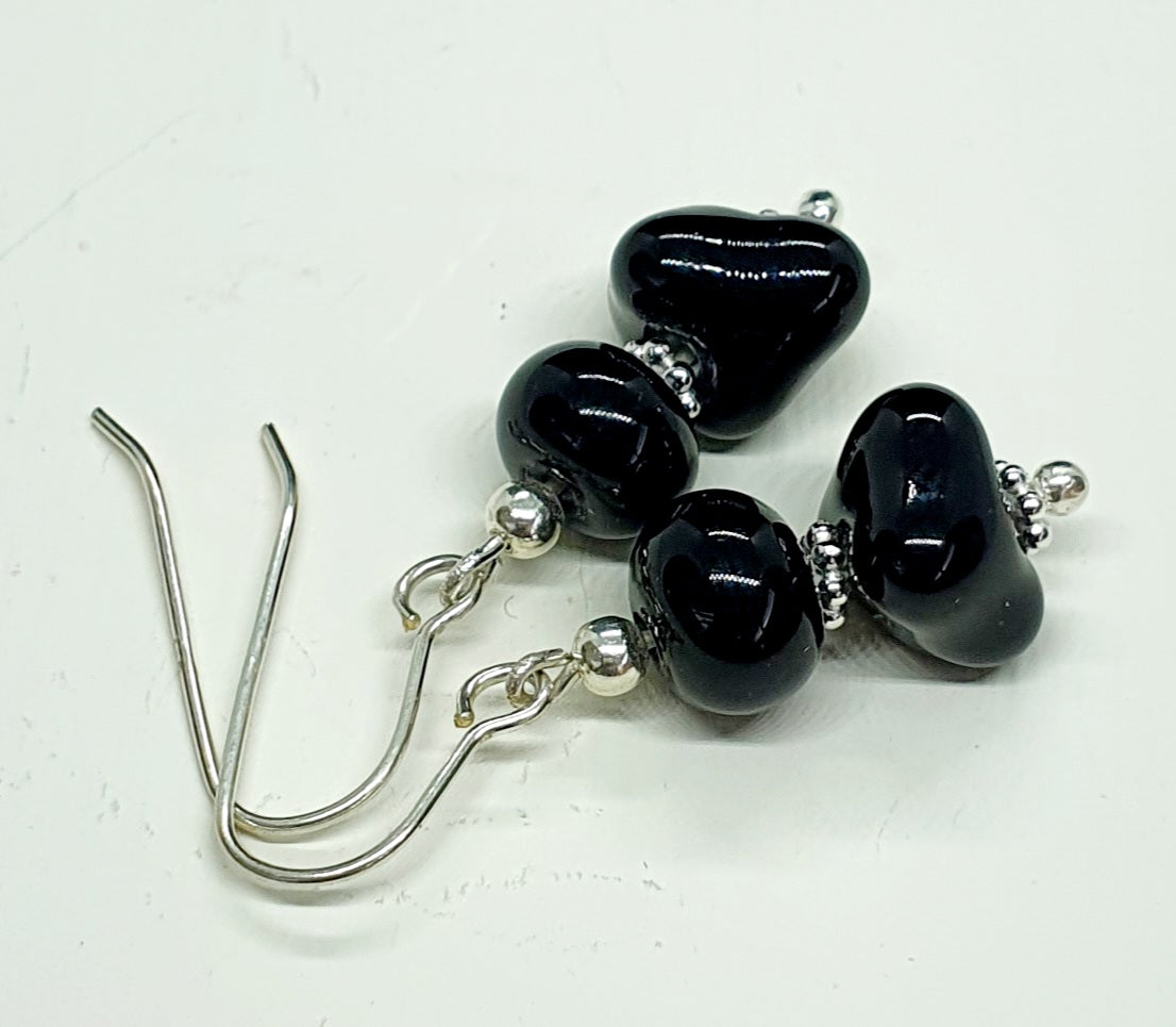 Boucles d'oreille CHARLOTTE noir