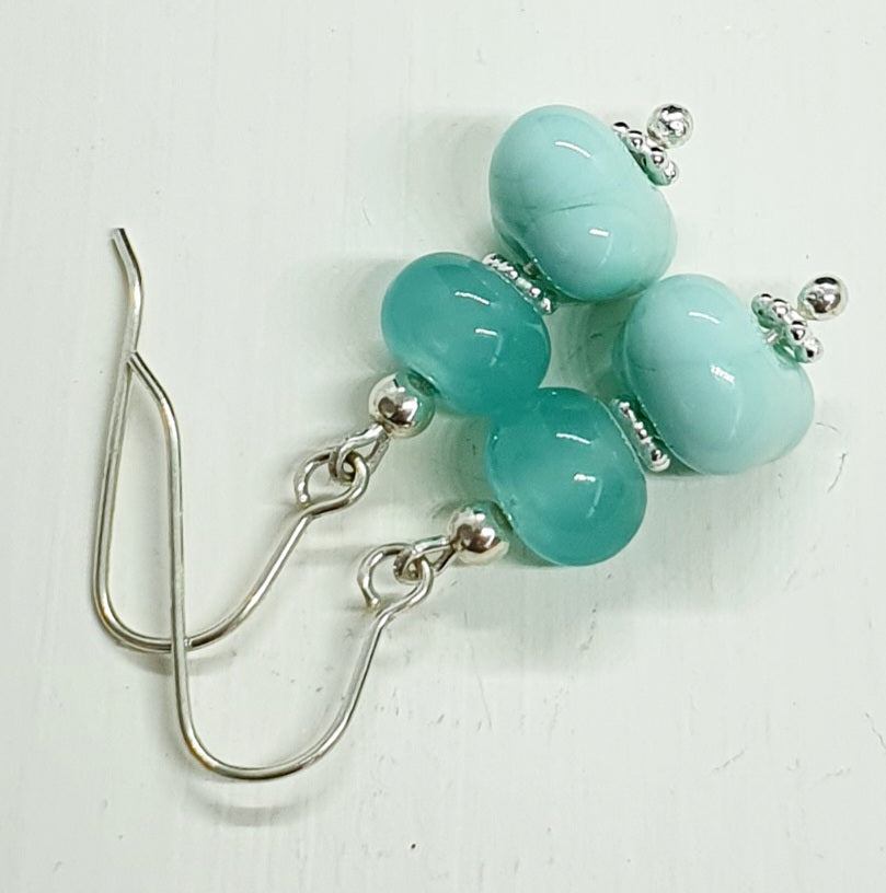 Boucles d'oreille CHARLOTTE vert d'eau