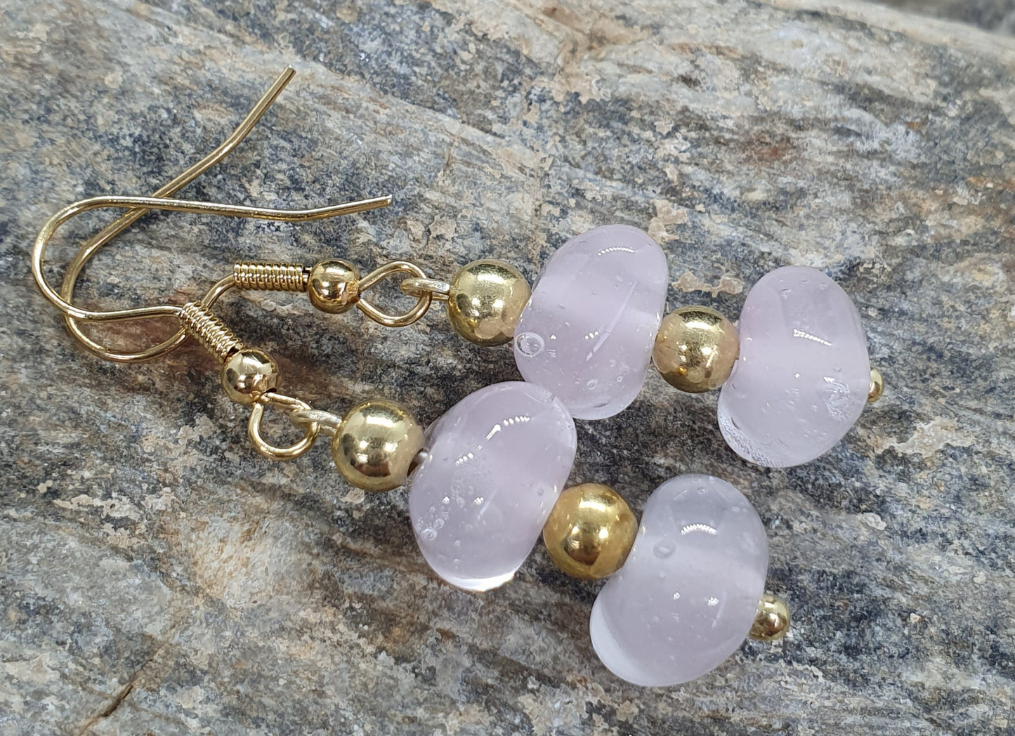 Boucles d'oreille CHARLOTTE rose tendre