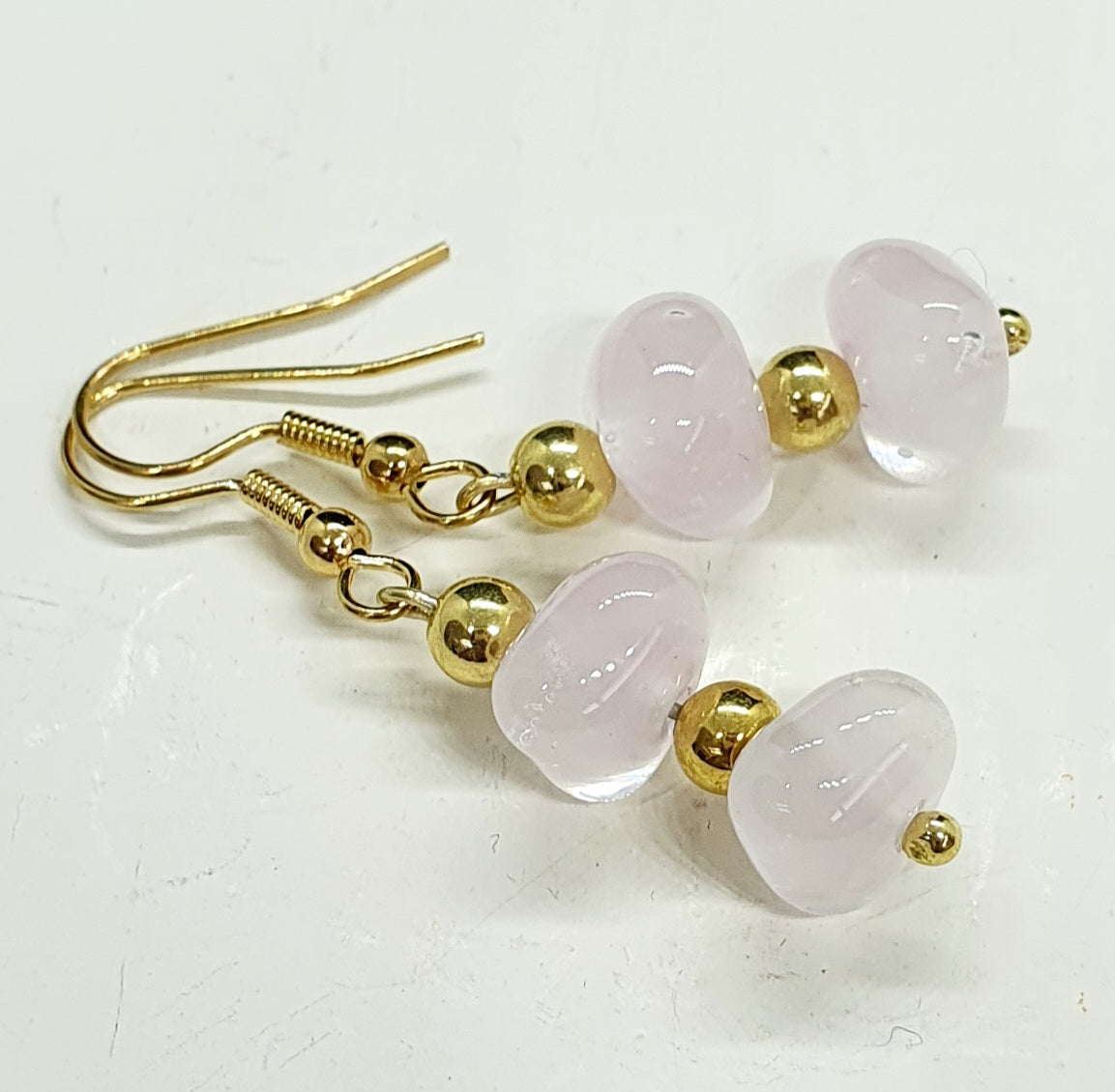 Boucles d'oreille CHARLOTTE rose tendre