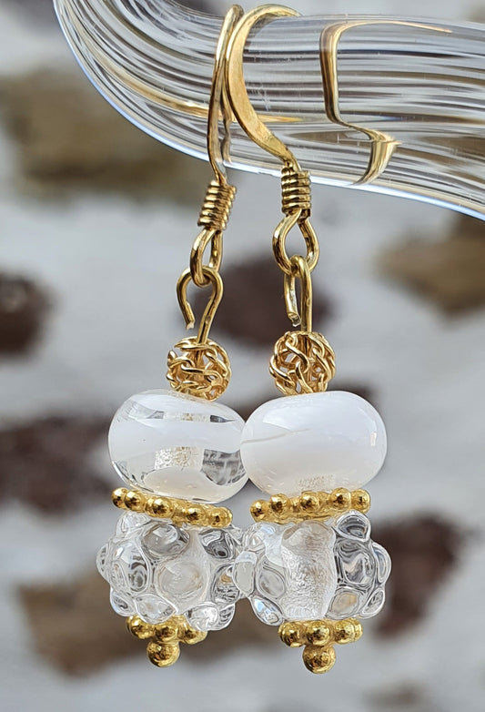 Boucles d'oreille MAELY blanc transparent