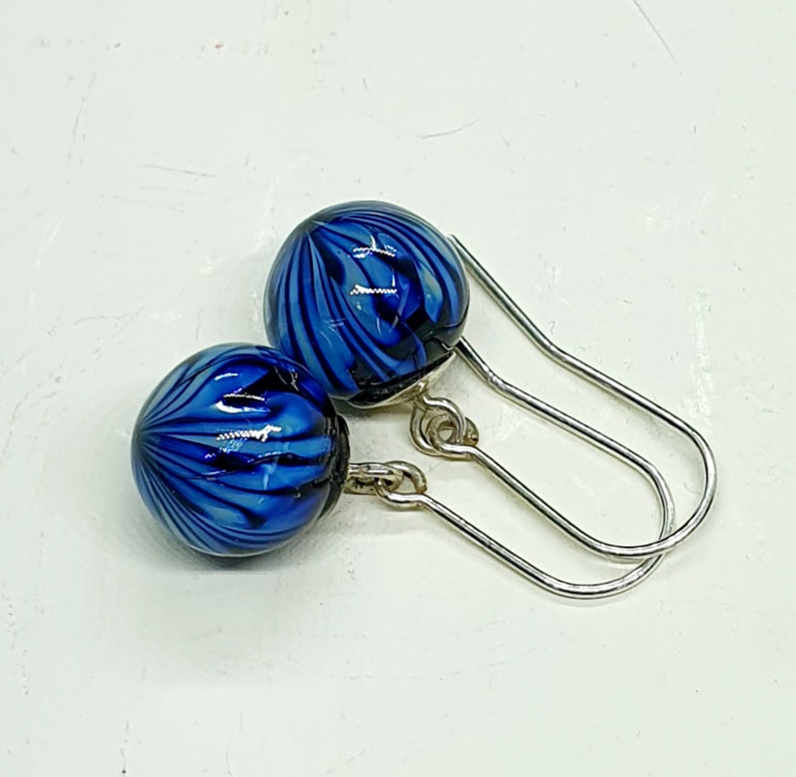 Boucles d'oreille SUZIE bleu et noir