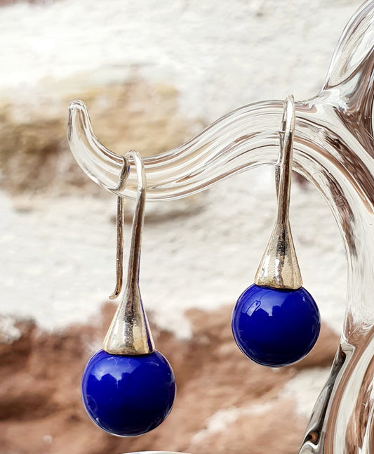 Boucles d'oreille SUZIE bleu nuit