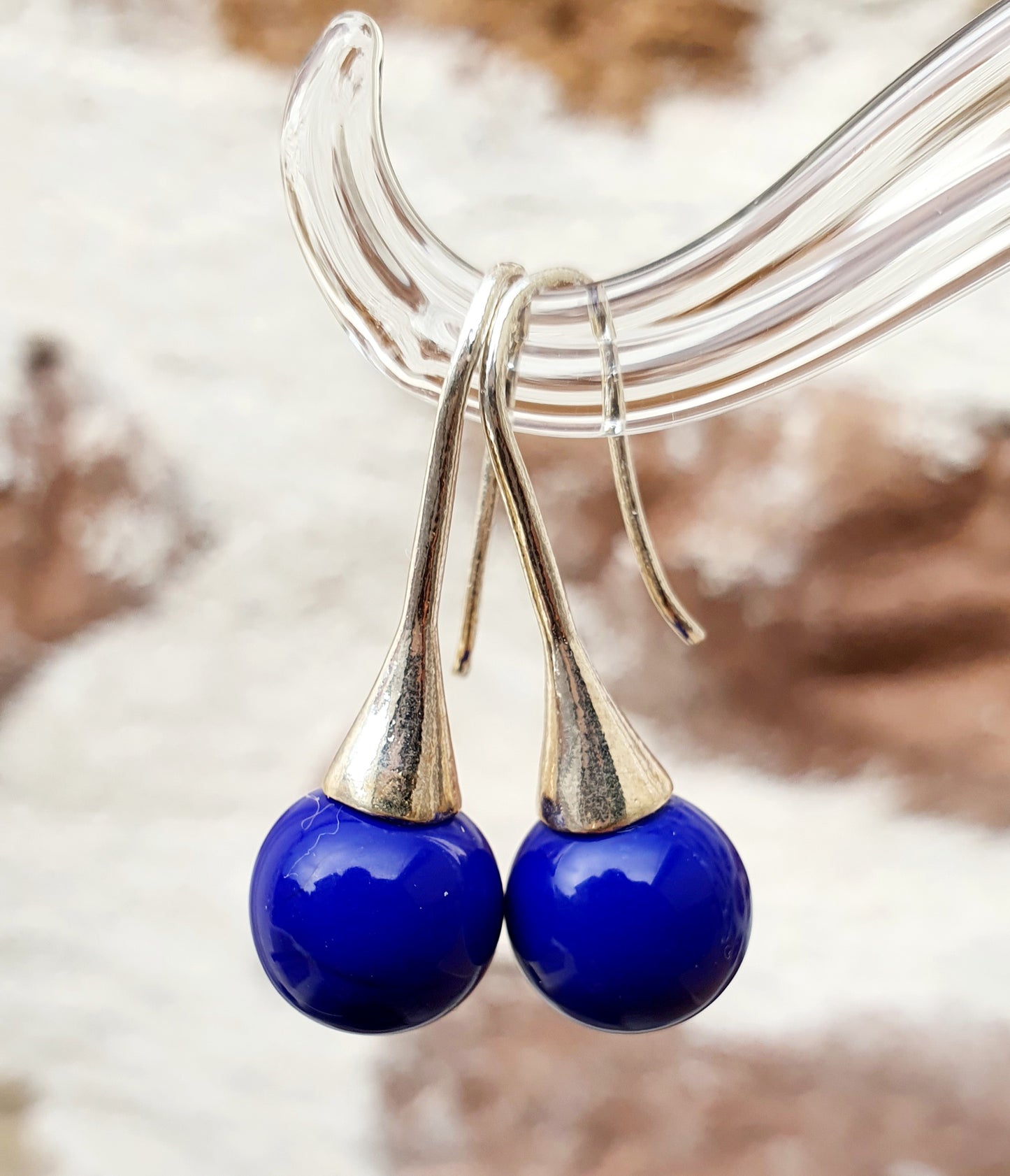 Boucles d'oreille SUZIE bleu nuit