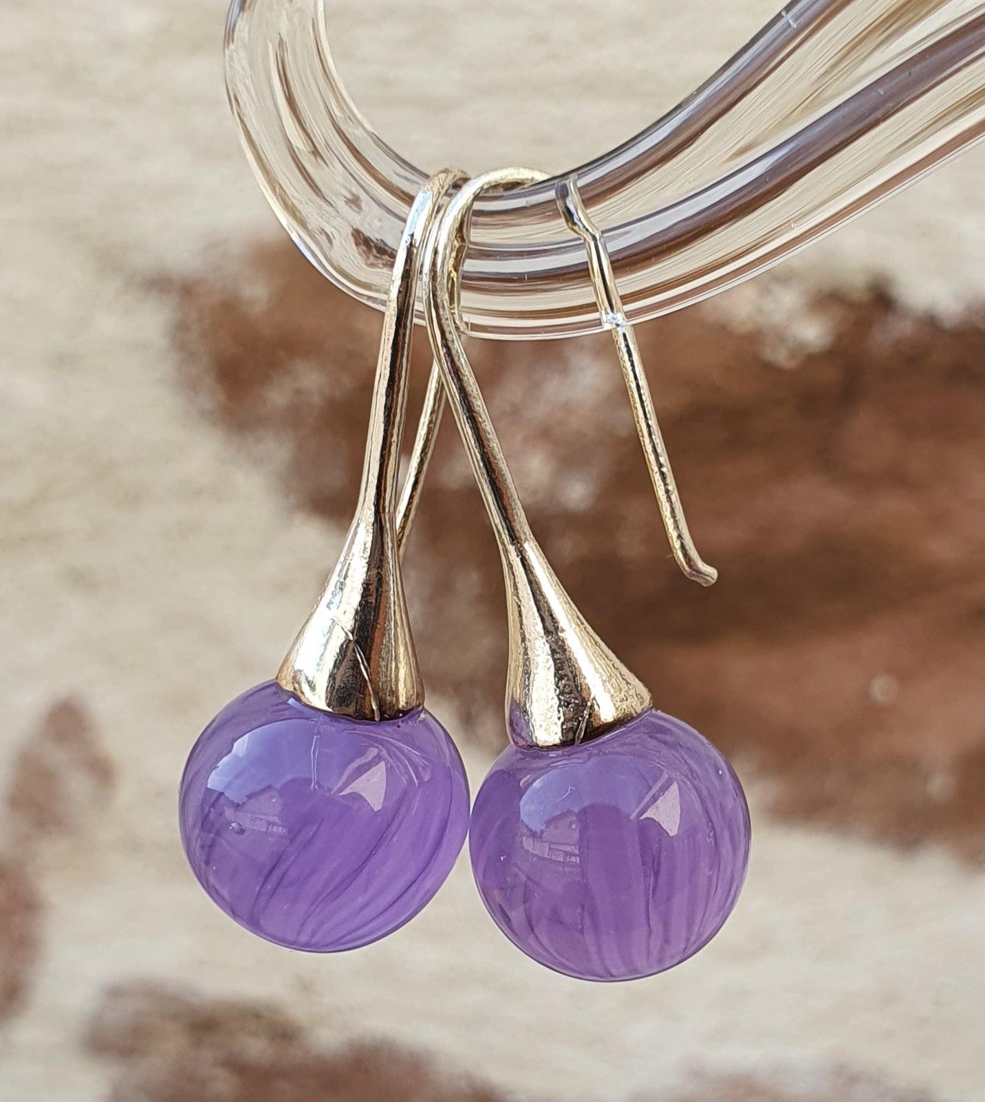 Boucles d'oreille SUZIE violine