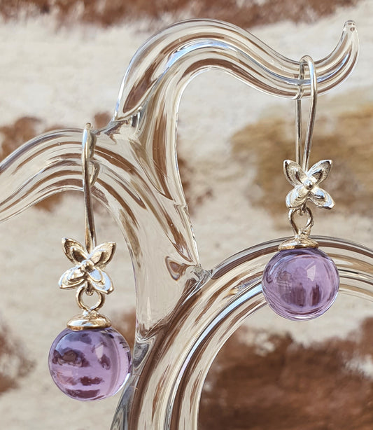 Boucles d'oreille SUZIE mauve