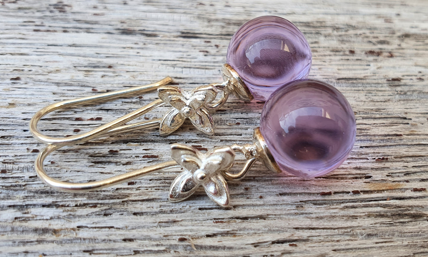 Boucles d'oreille SUZIE mauve