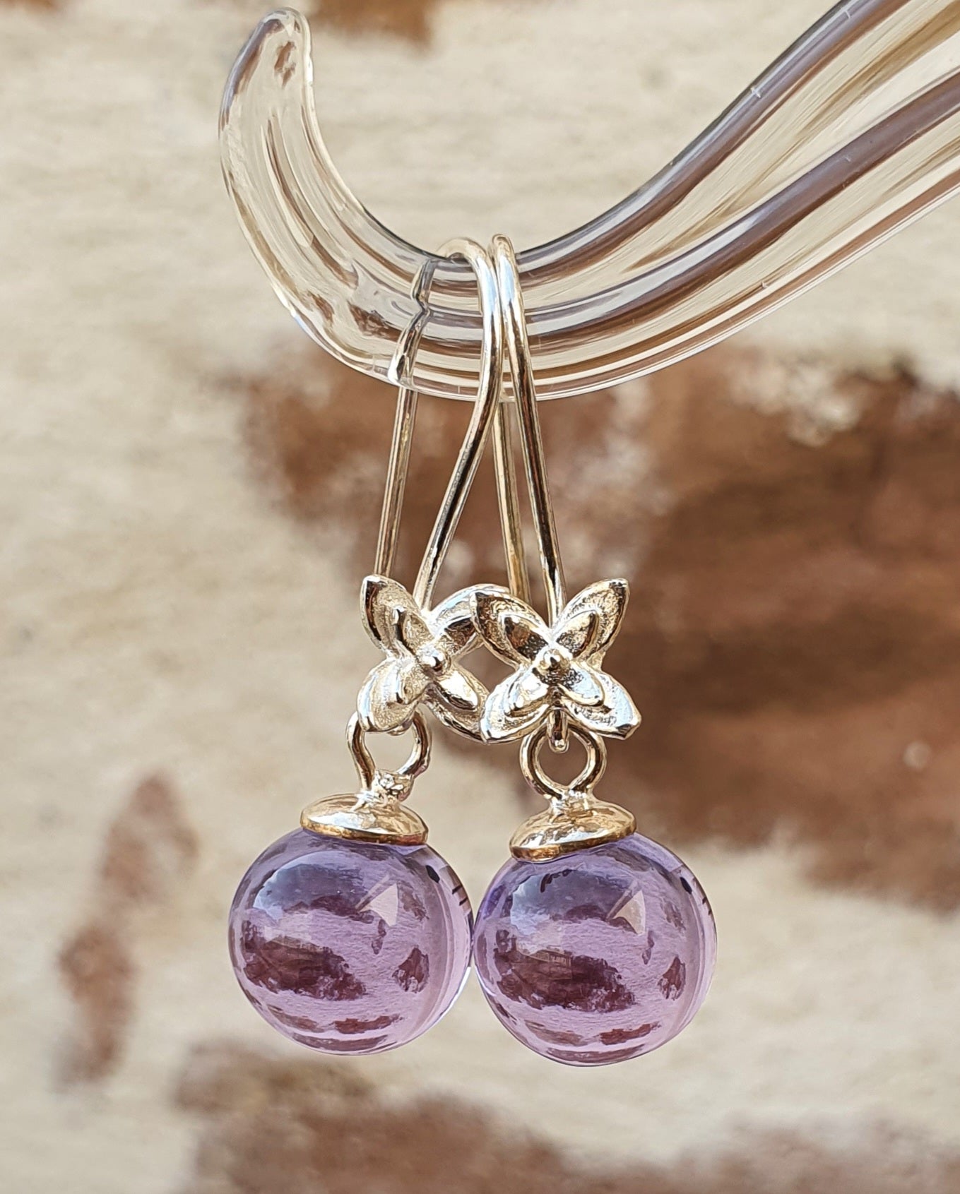 Boucles d'oreille SUZIE mauve