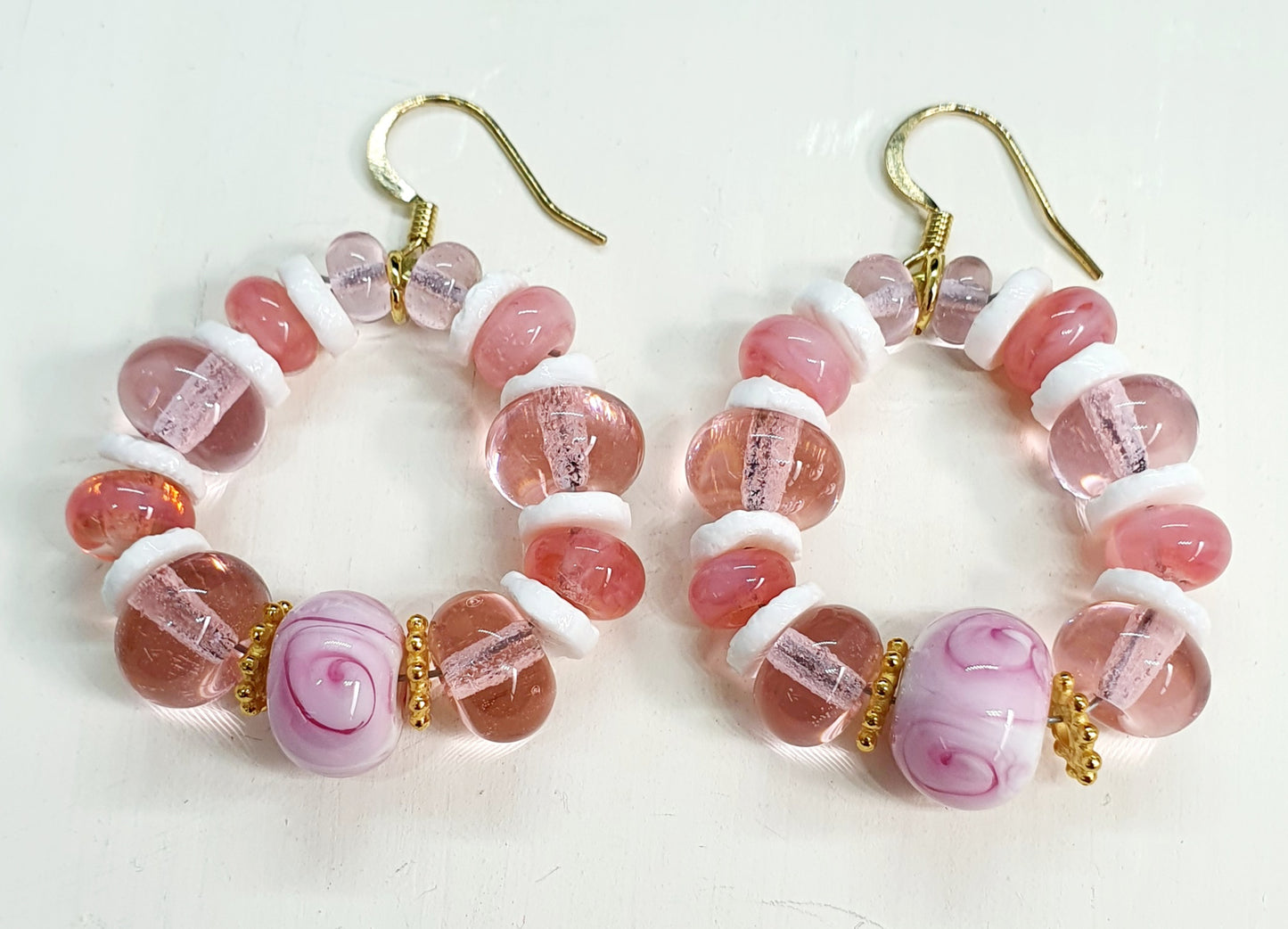 Boucles d'oreille créole MAELY rose