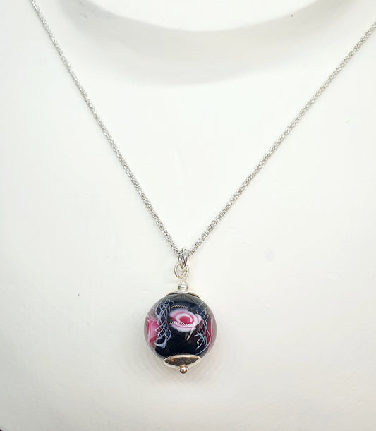 Collier ROMANCE noir et rose