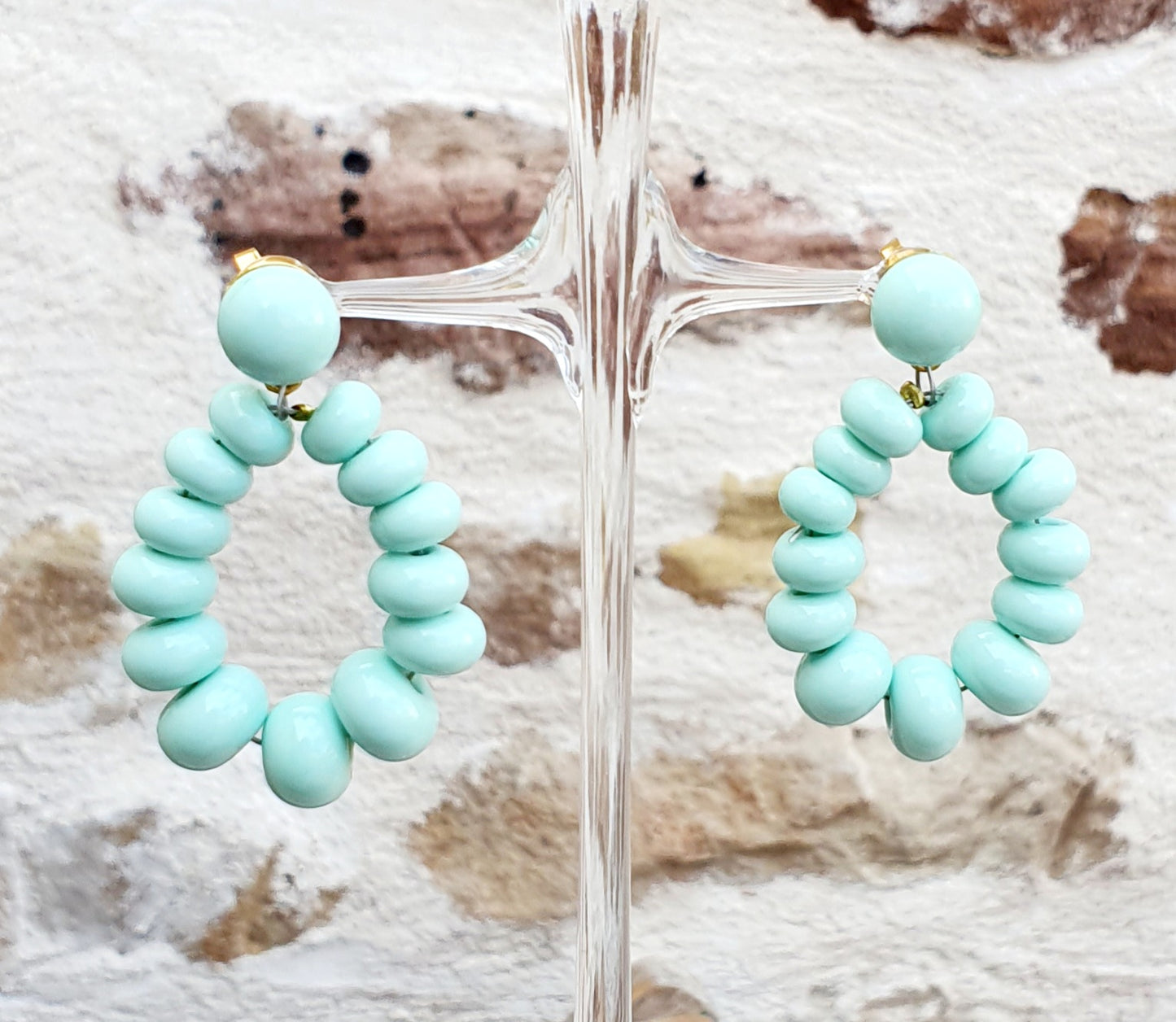 Boucles d'oreille ORTENSE doré turquoise