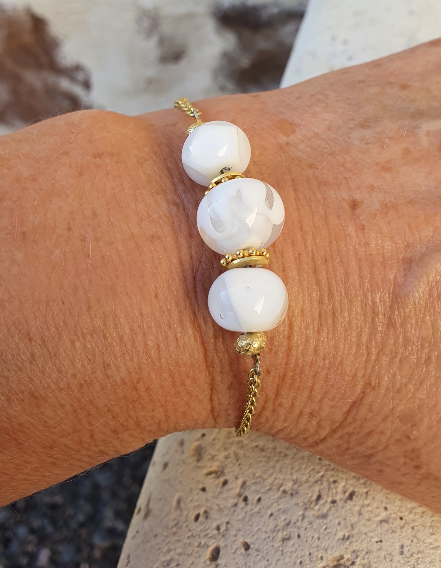 Bracelet MAELY blanc transparent