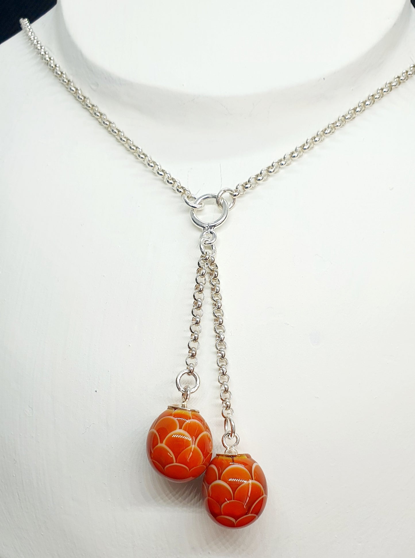 Collier AYA 2 boules ambre