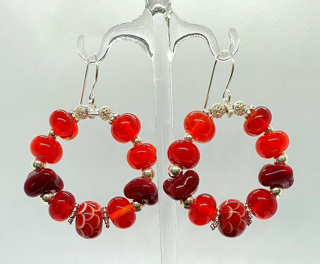 Boucles d'oreille créoles AYA rouge