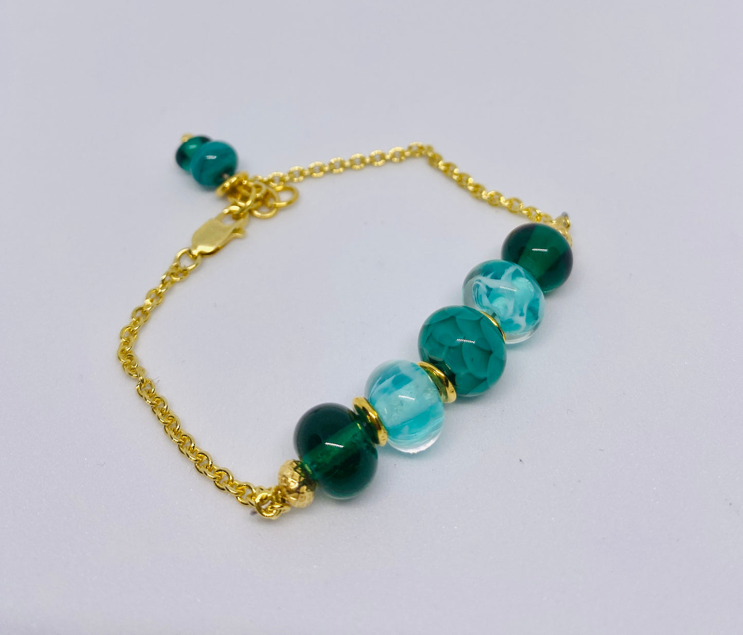 Bracelet Collection AYA doré vert turquoise