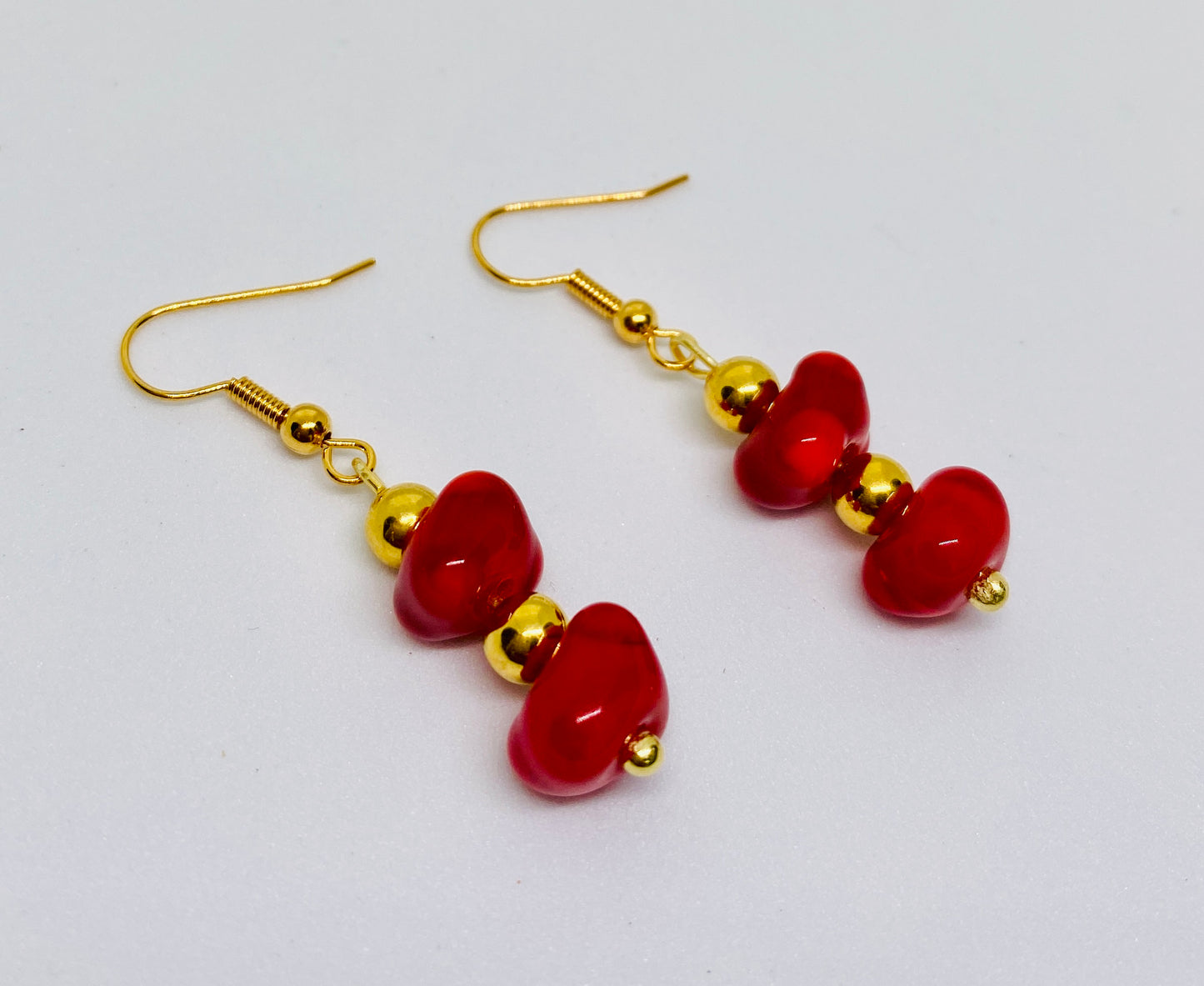 Boucles d'oreille CHARLOTTE rouge