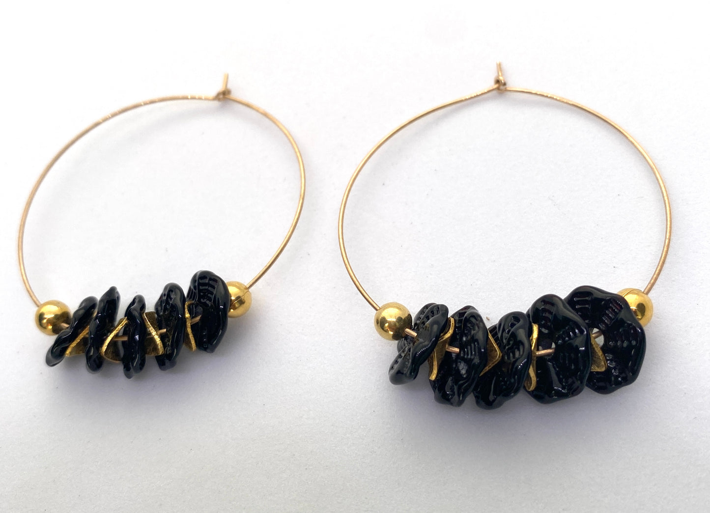 Boucles d'oreille créole MAELY doré noir