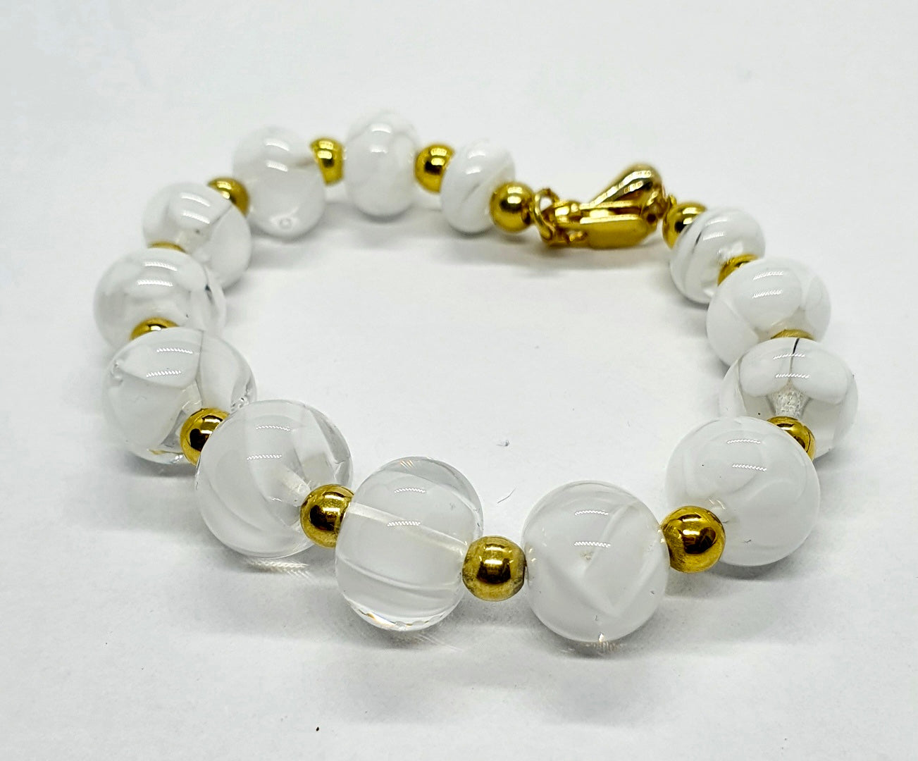 Bracelet MAELY blanc et or