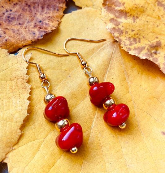 Boucles d'oreille CHARLOTTE rouge