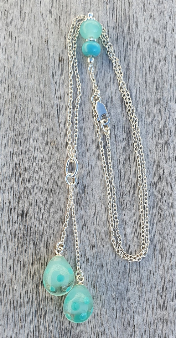 Collier SERAPHINE vert à pois