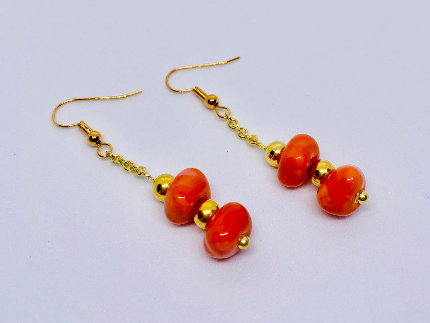 Boucles d'oreille CHARLOTTE corail